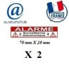 Lot de 2 Autocollants dissuasif "ALARME" (70x20mm)