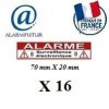 Lot de 16 Autocollants dissuasif "ALARME" (70x20mm)