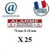 Lot de 25 Autocollants dissuasif "ALARME" (70x20mm)