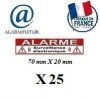 Lot de 25 Autocollants dissuasif "ALARME" (70x20mm)