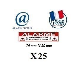 Lot de 25 Autocollants "ALARME"