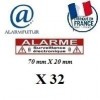 Lot de 32 Autocollants dissuasif "ALARME" (70x20mm)