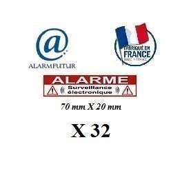 Lot de 32 Autocollants "ALARME"