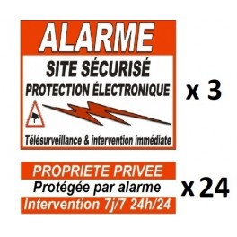 Lot complet C de 24 autocollants dissuasif de porte et portail