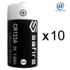 Lot de 10 piles lithium CR123A SAFIRE  3 volts en 1600 mAh